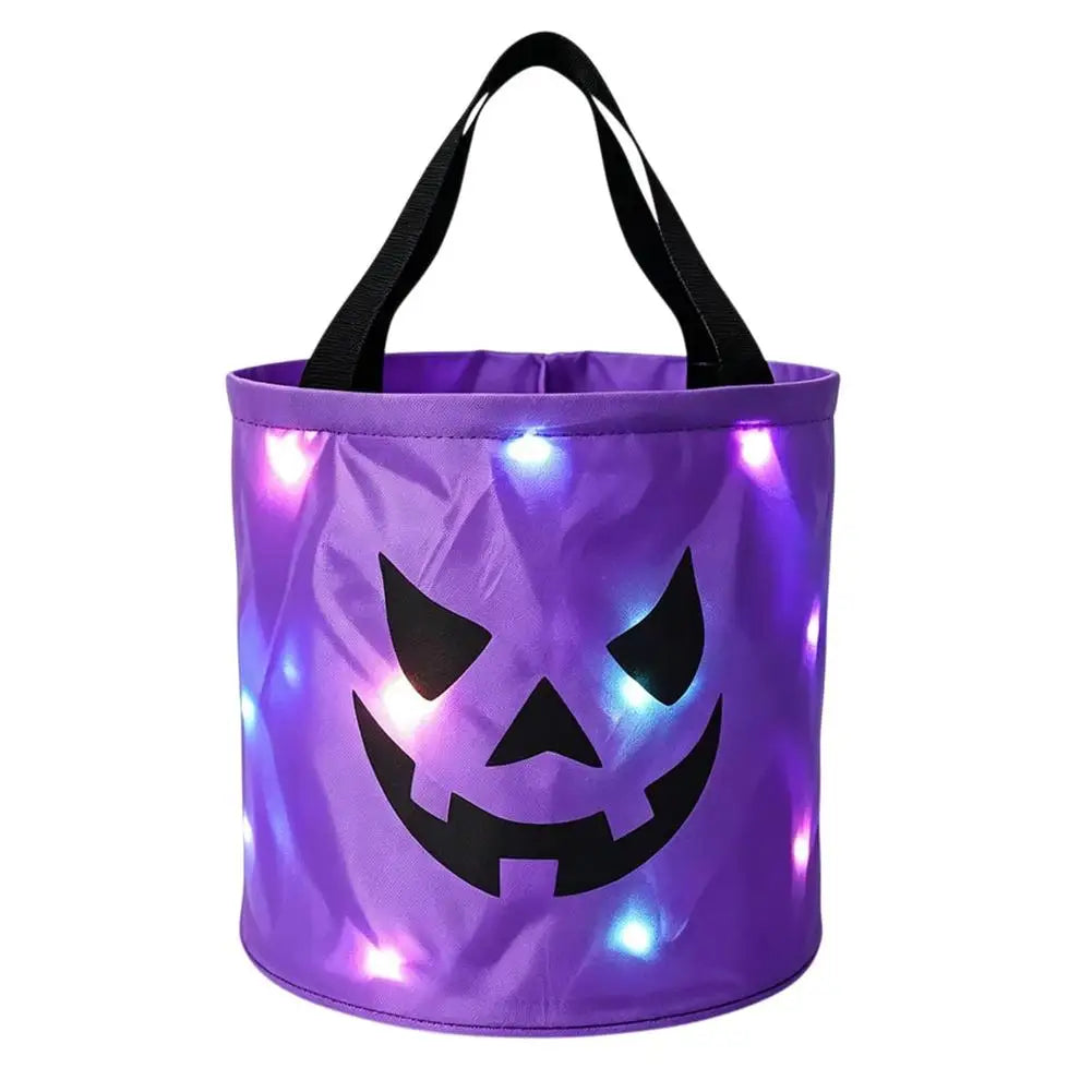 LED Light-Up Halloween Pumpkin Candy Bucket for Kids