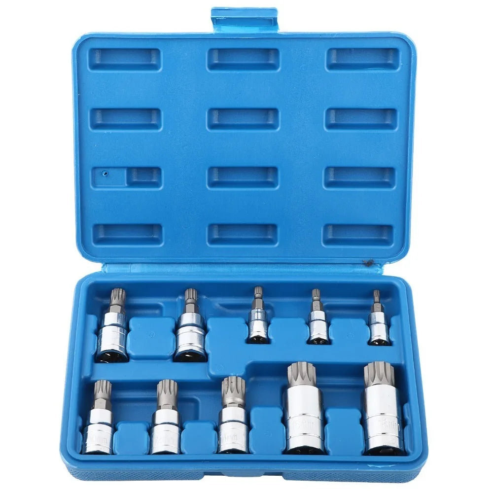 Triple Square Bit Socket Set M4–M18 | 10-Pc Chrome Vanadium