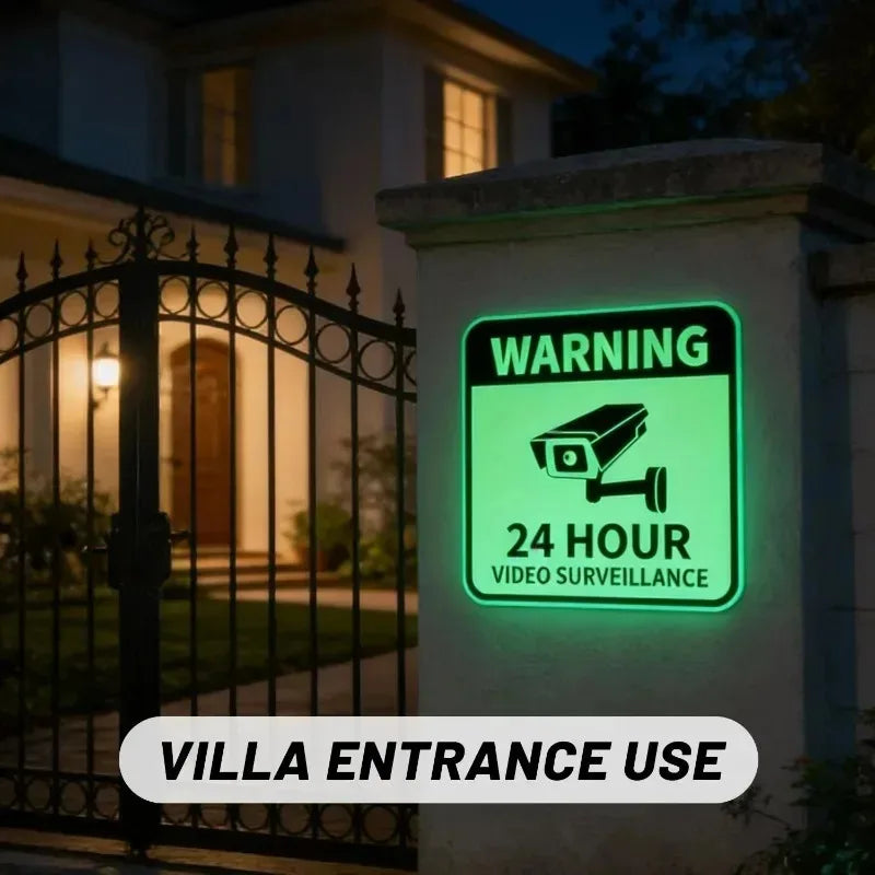 Glow-in-the-Dark Video Surveillance Warning Sticker | 15.6cm