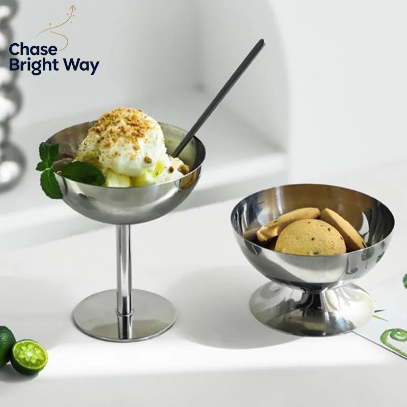Stainless Steel Goblet Cup – Ice Cream & Dessert Bowl