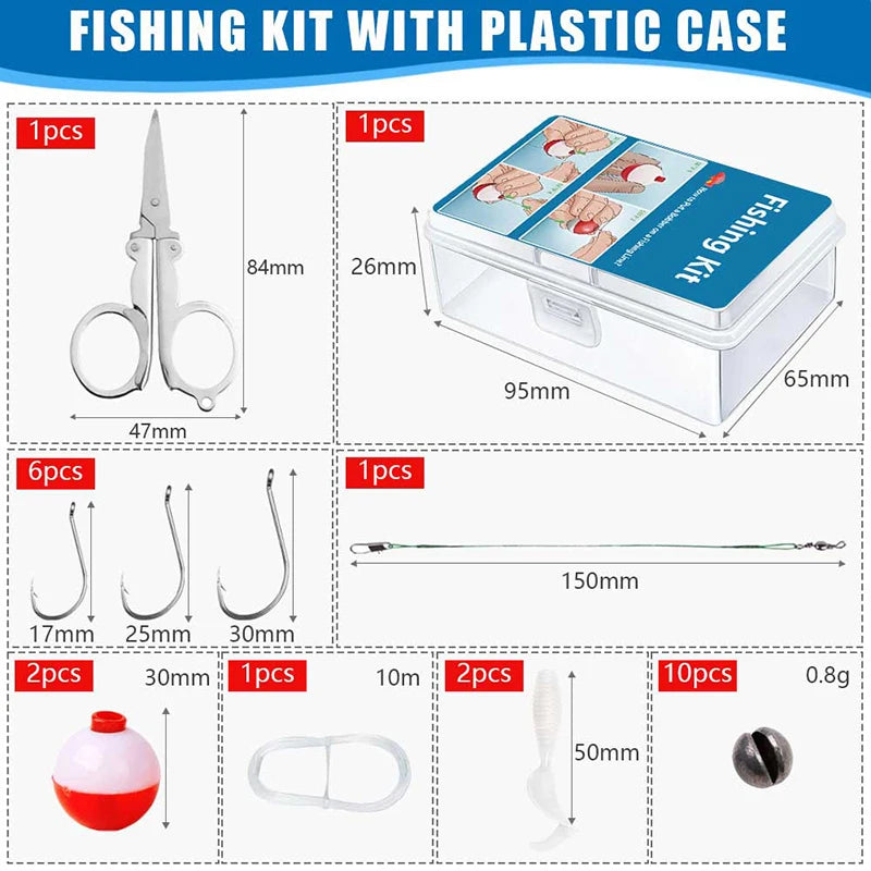 24-Piece Emergency Fishing Kit – Portable Mini Tackle Box