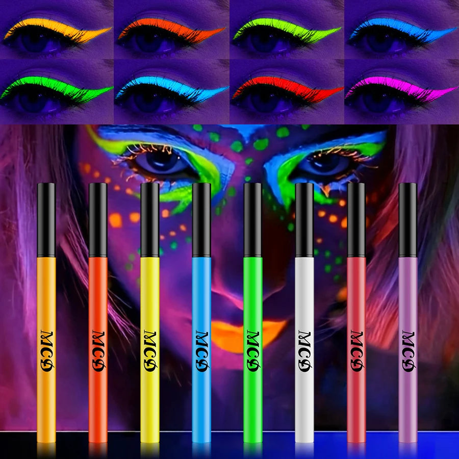 UV Neon Face & Body Paint Eyeliner Pen – 8 Colors, Waterproof