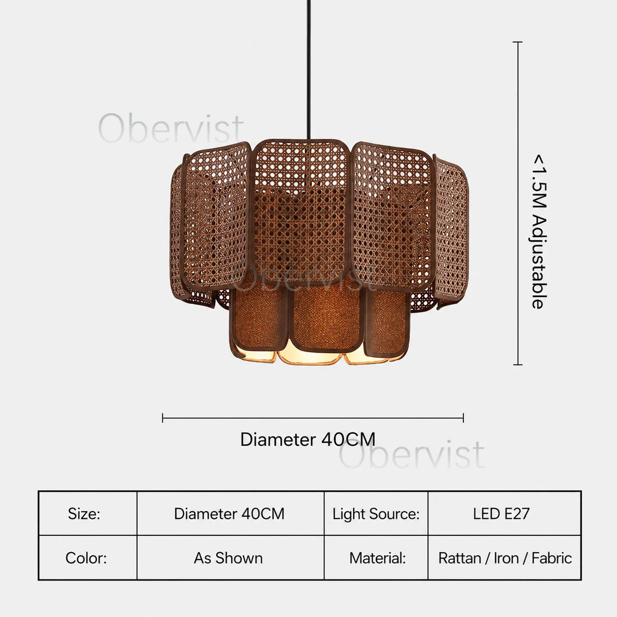 Wabi Sabi Rattan Pendant Light – Boho Hanging Ceiling Lamp
