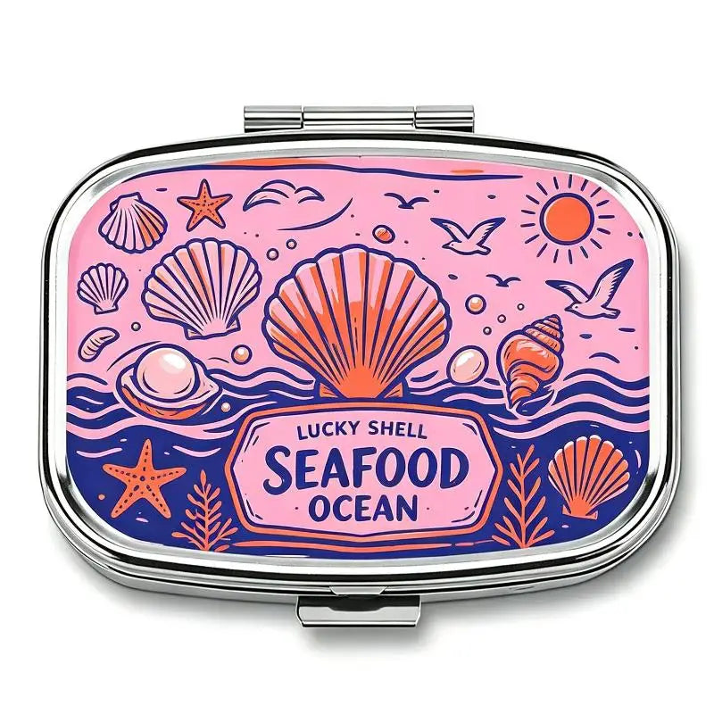 Vintage Sardines Metal Pill Box – 2-Compartment Fish Design