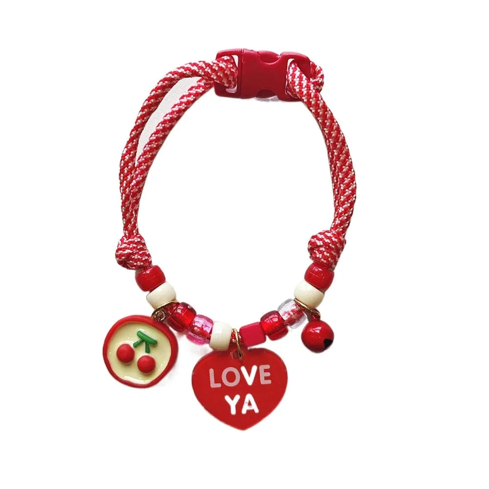Colorful Braided Cat Collar with Bells – Adjustable Fit