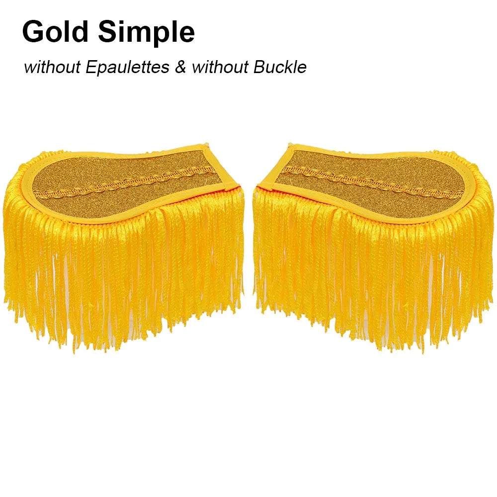 Tassel Fringe Epaulettes Shoulder Pad Brooch with Buckle – 1 Pair