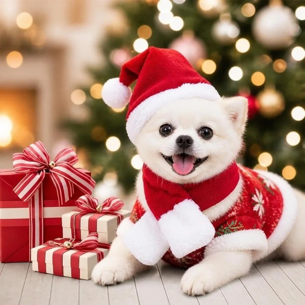2-Pack Christmas Dog Scarf Collar – Adjustable Bandana Set