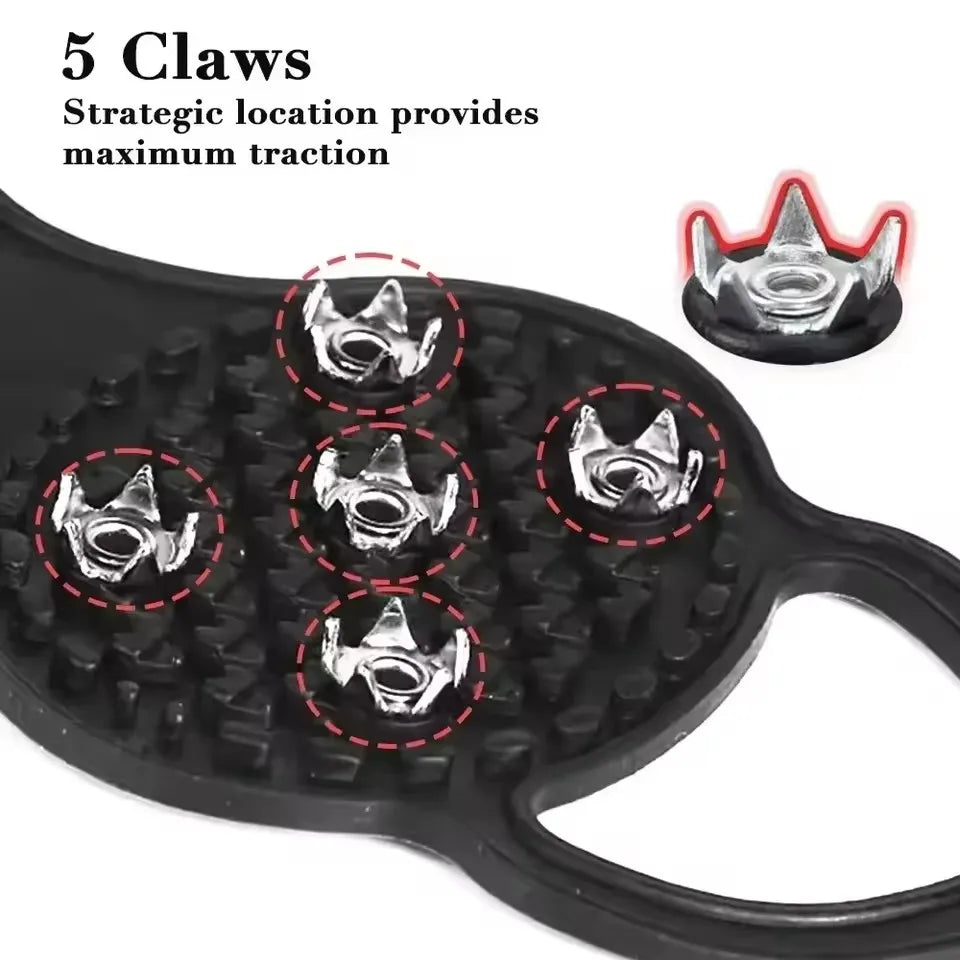 Anti-Slip Ice Cleats Crampons – 5-Spike Silicone Snow Grips