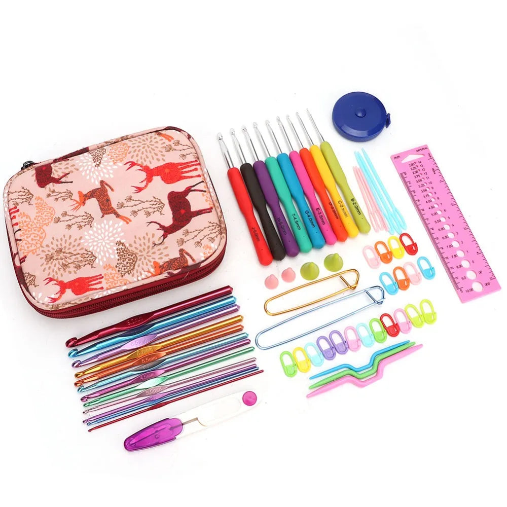 Ergonomic Crochet Hook Set – 21-Piece Kit with Storage Case
