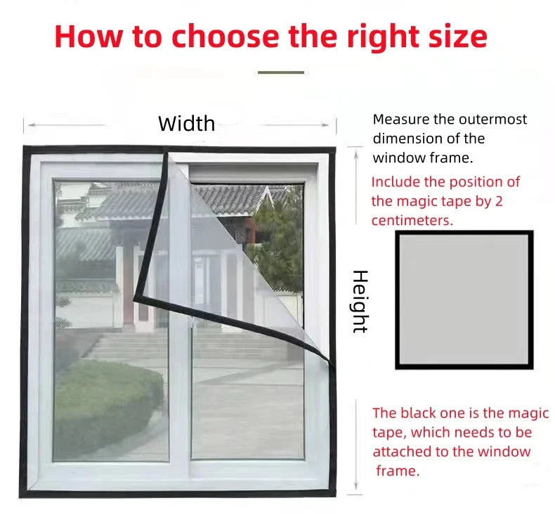 Self-Adhesive Insect Window & Door Screen Mesh – Multi Sizes