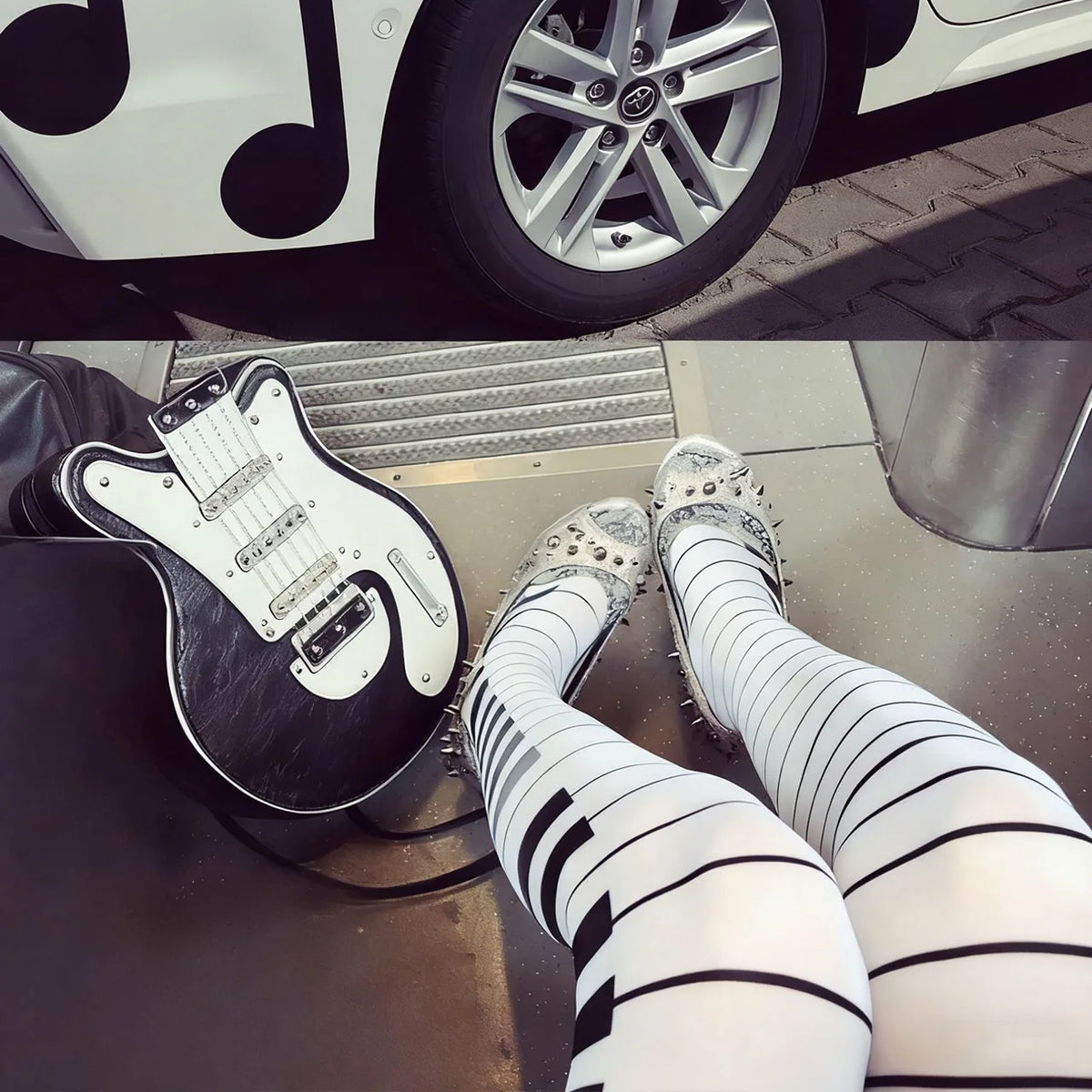 Y2K Emo Graffiti Thigh High Socks | Harajuku Kawaii Long Socks