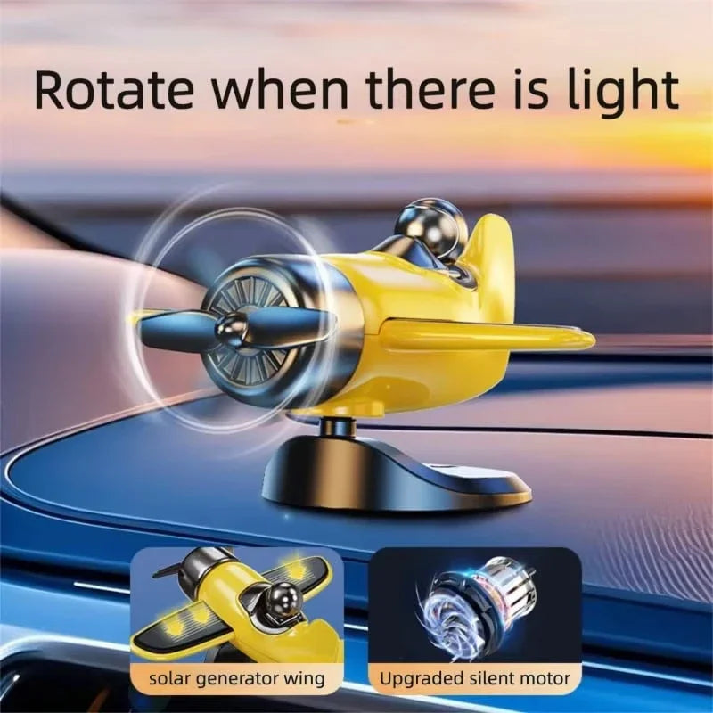 Solar Rotating Airplane Car Dashboard Ornament | 360° Spin