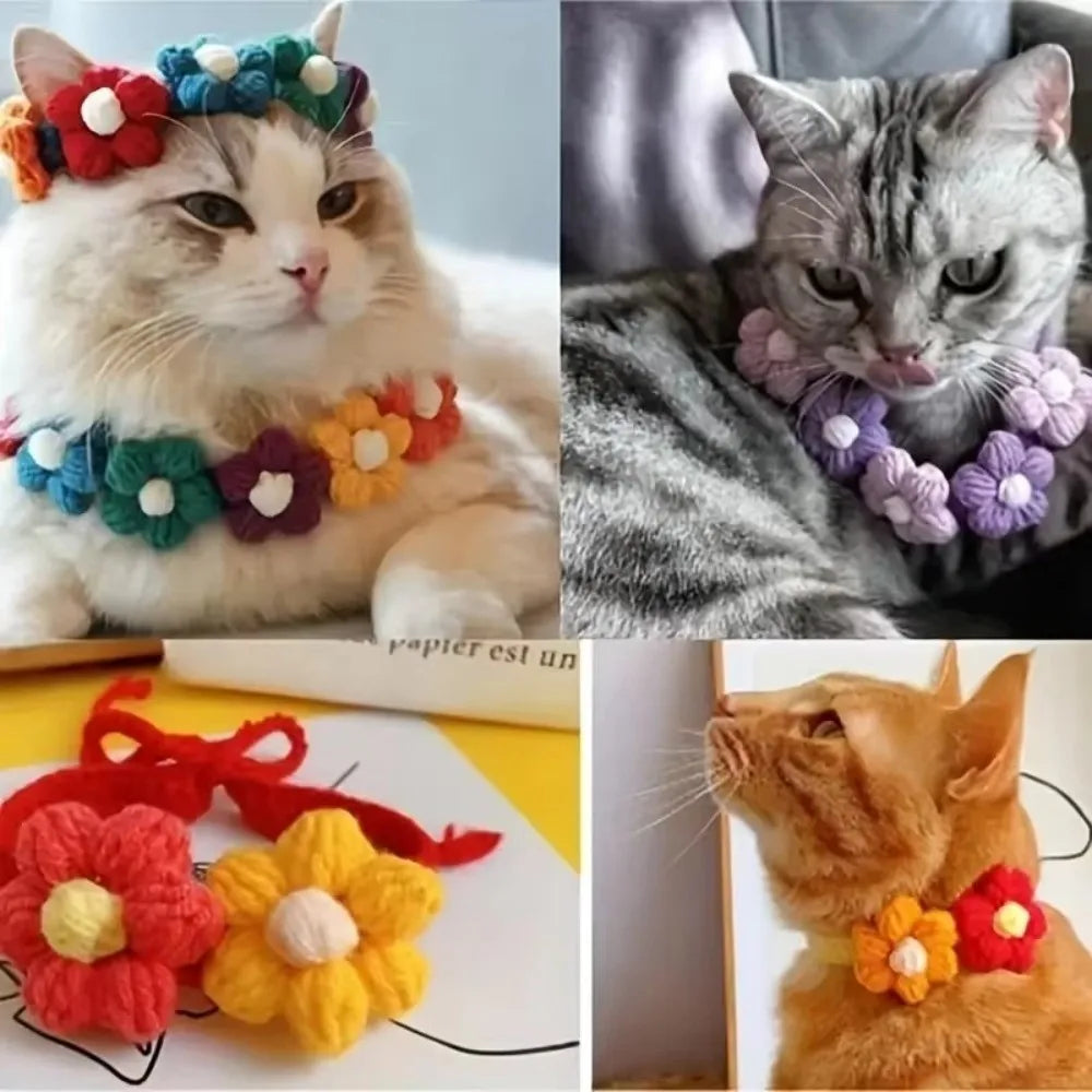 50-Pack Crochet Flower Appliques – Colorful DIY Yarn Craft Decor