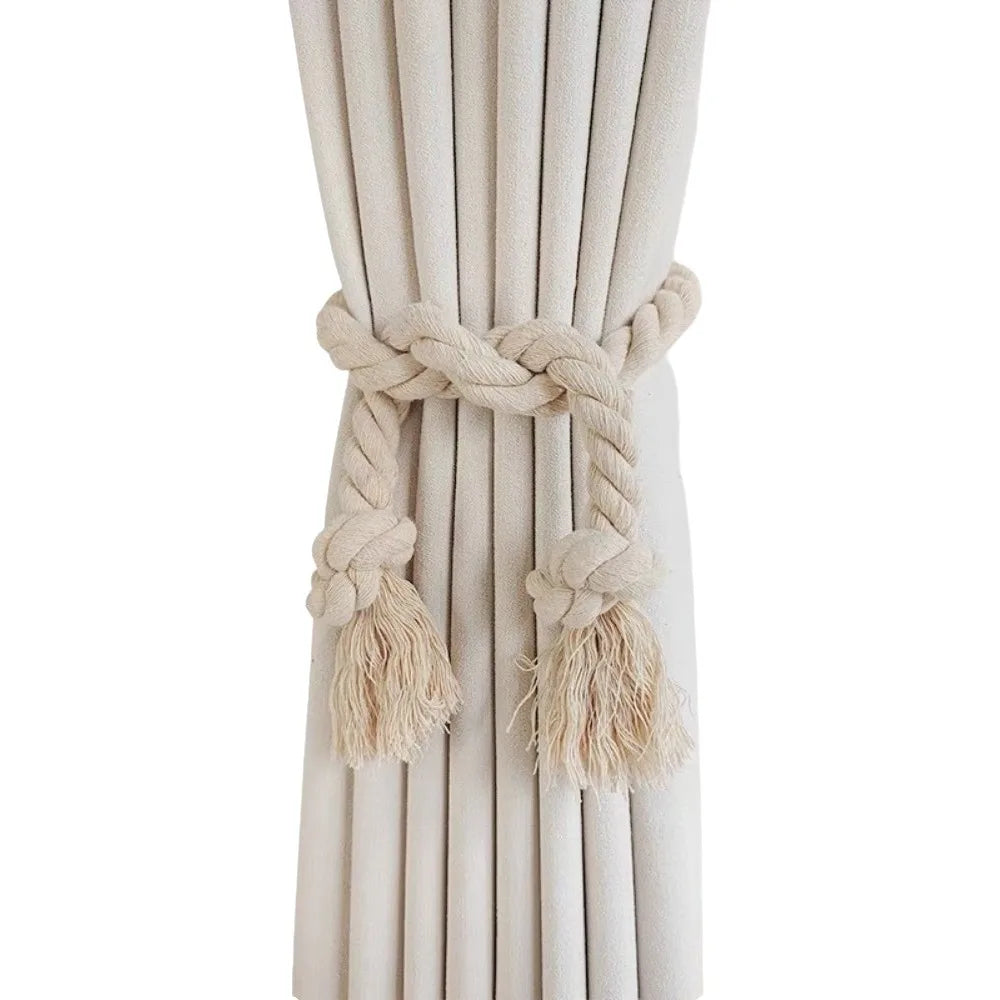 Nordic Cotton Rope Curtain Tiebacks – Woven 80cm Holdbacks