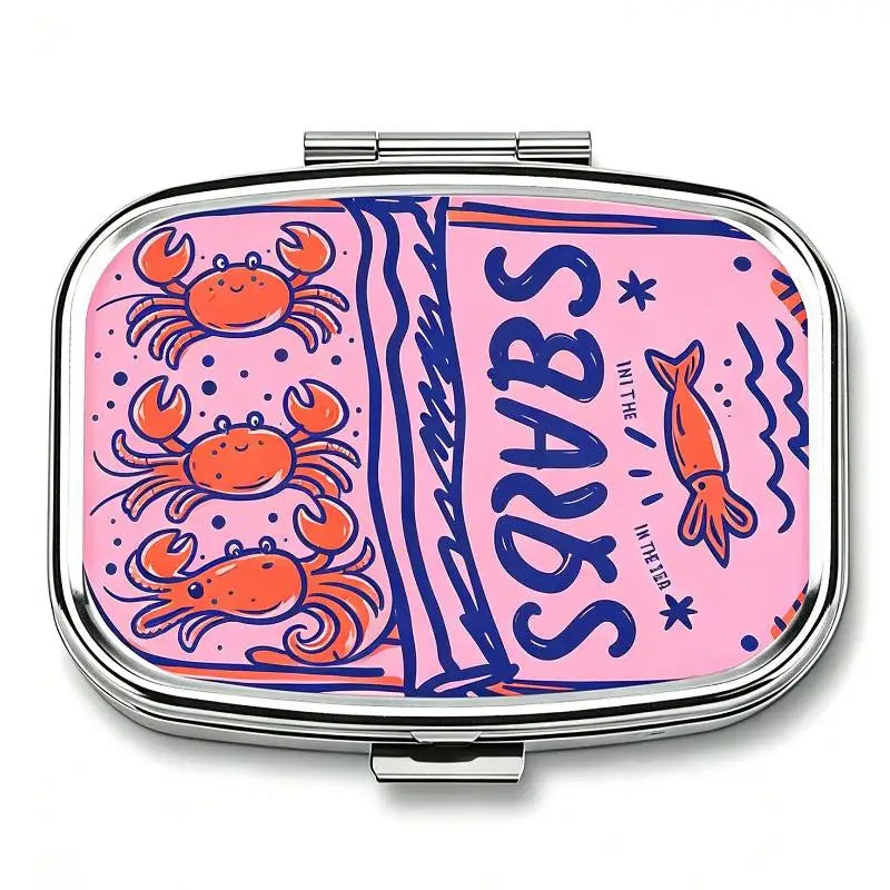 Vintage Sardines Metal Pill Box – 2-Compartment Fish Design
