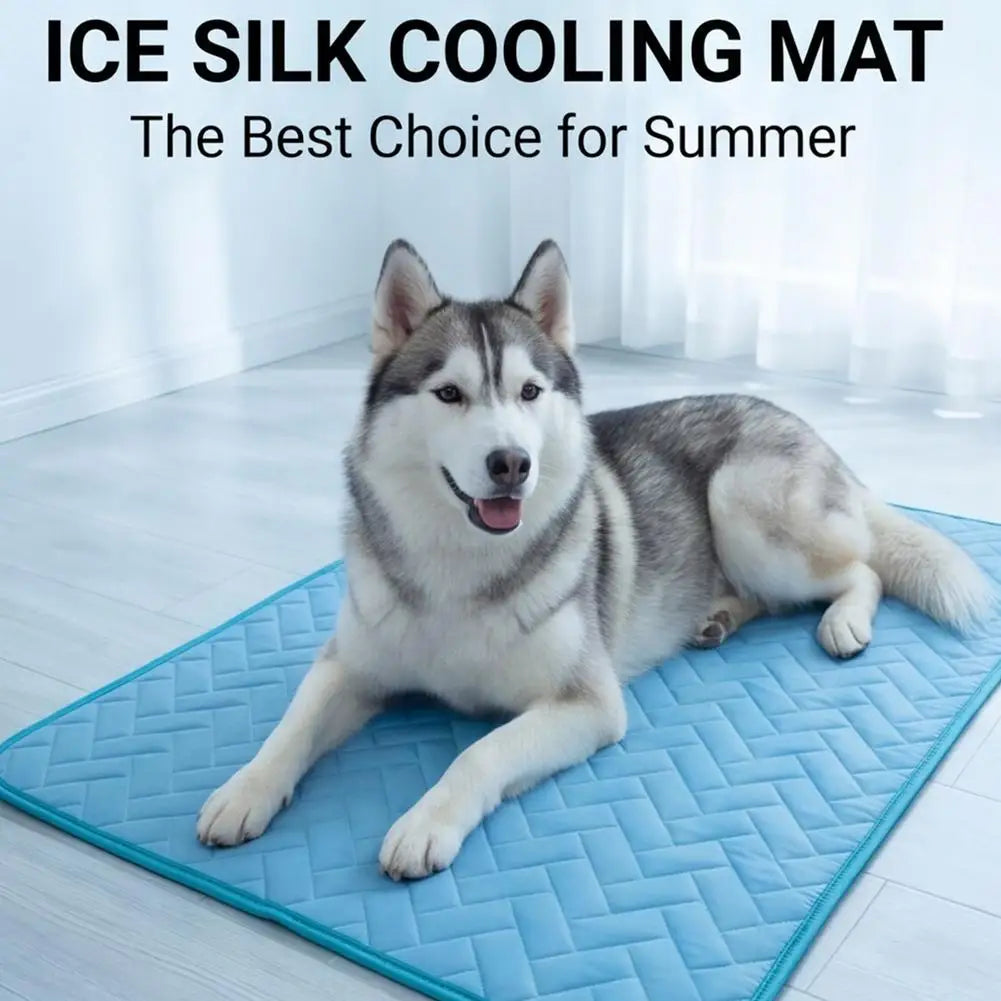 Summer Pet Cooling Mat – Ice Silk Washable Dog & Cat Pad