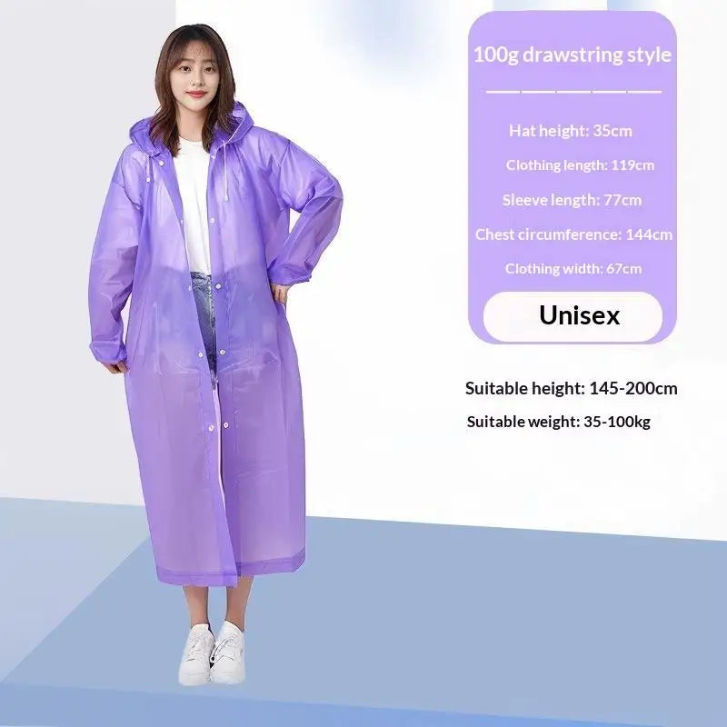 Unisex Hooded EVA Rain Poncho – Waterproof Outdoor Raincoat