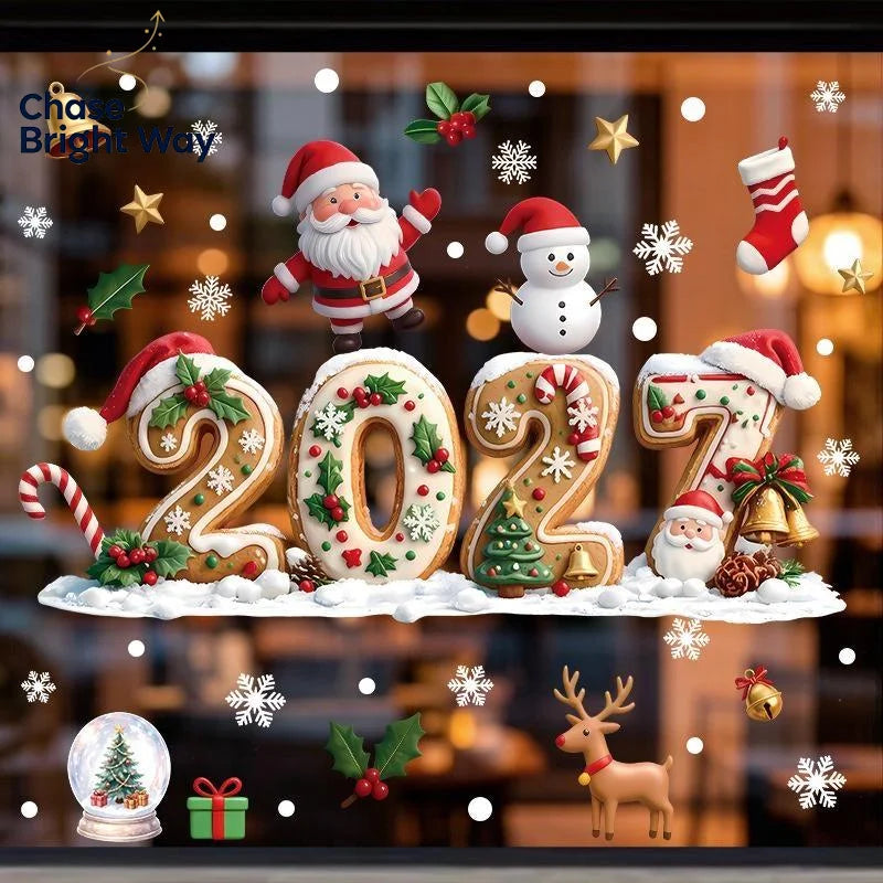 Christmas Window Clings – Santa, Snowman & Snowflake Stickers
