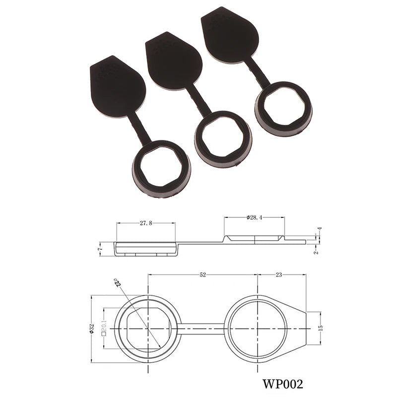 Waterproof Cam Lock Cap Covers 3-Pack – MS705/816 ABS Black