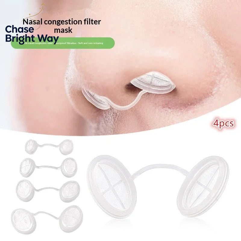 Disposable Invisible Nasal Filters – 4 Pcs, 4 Sizes | Dust & Pollen