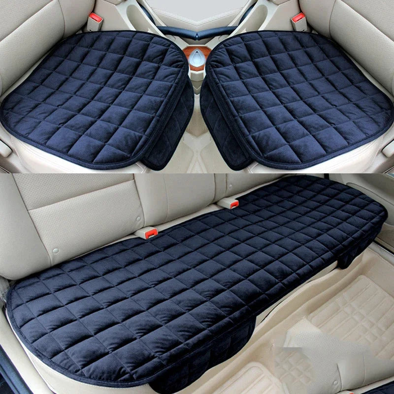 Universal Plush Car Seat Cover Set – 3-Piece Front & Rear