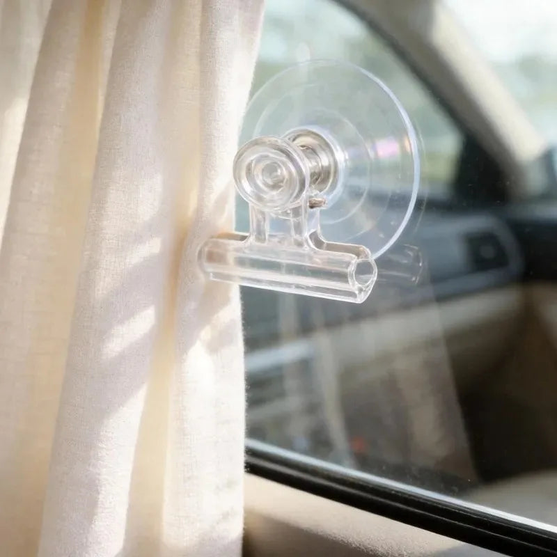 Suction Cup Car Curtain & Document Clip – Reusable Organizer
