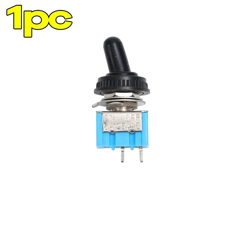 MT-S101 Mini Toggle Switch 2-Pin ON/OFF 3A 125VAC Waterproof Cap
