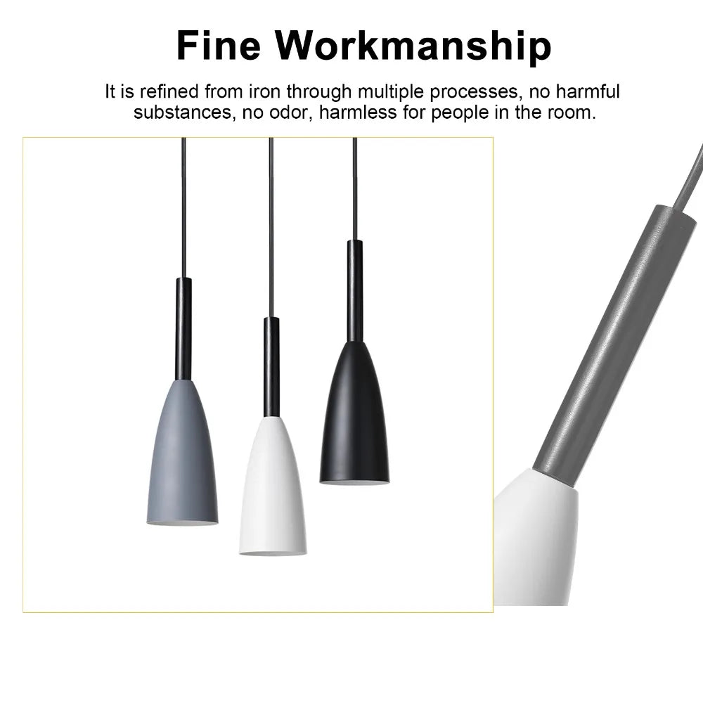 3-Light Industrial Pendant Chandelier E26 | Adjustable Cord