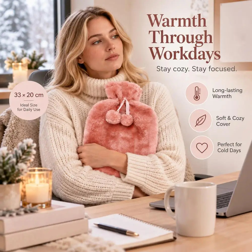 Plush Hot Water Bottle Cover – Washable 2L Bag Sleeve