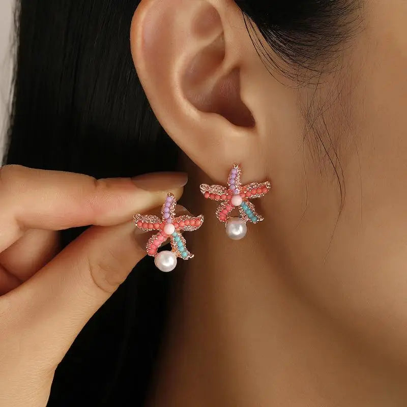 Ocean Shell Stud Earrings – Handmade Stainless Steel Jewelry