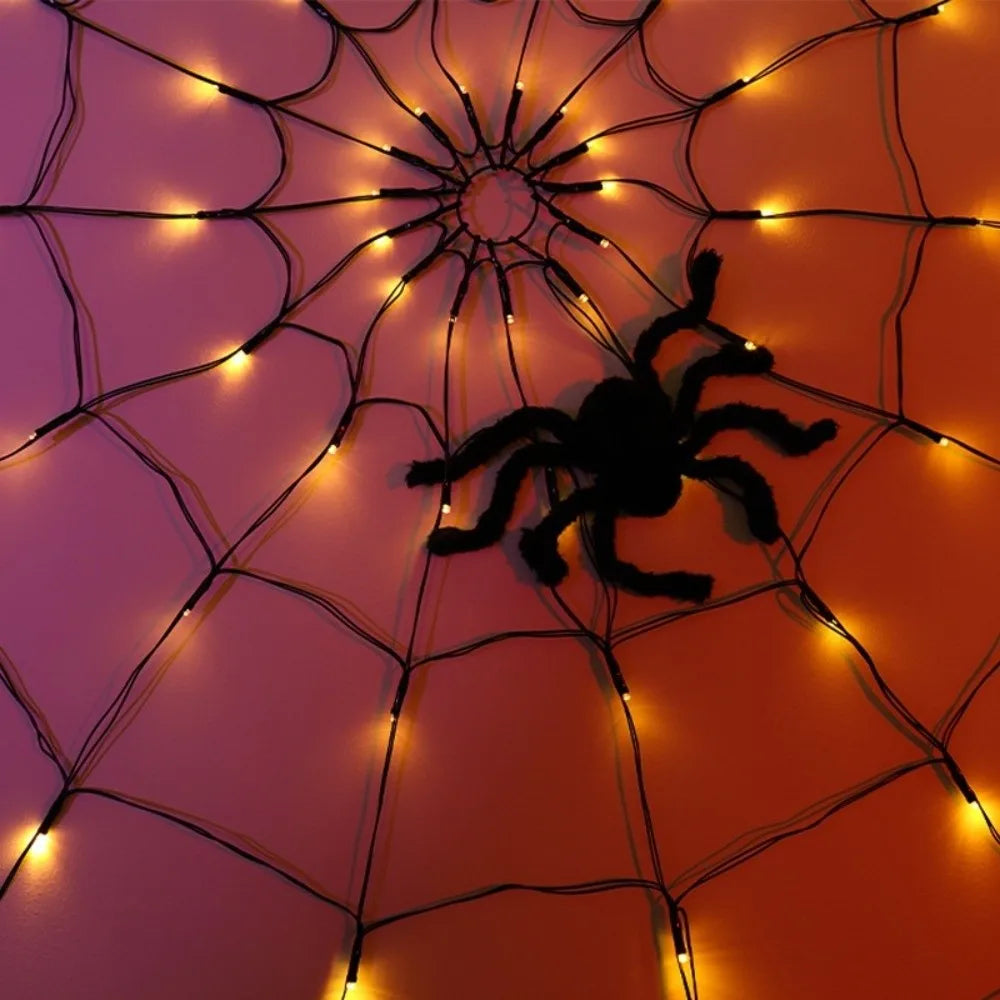 Halloween Spider Web String Light – 70 LED Net Light 1.2M