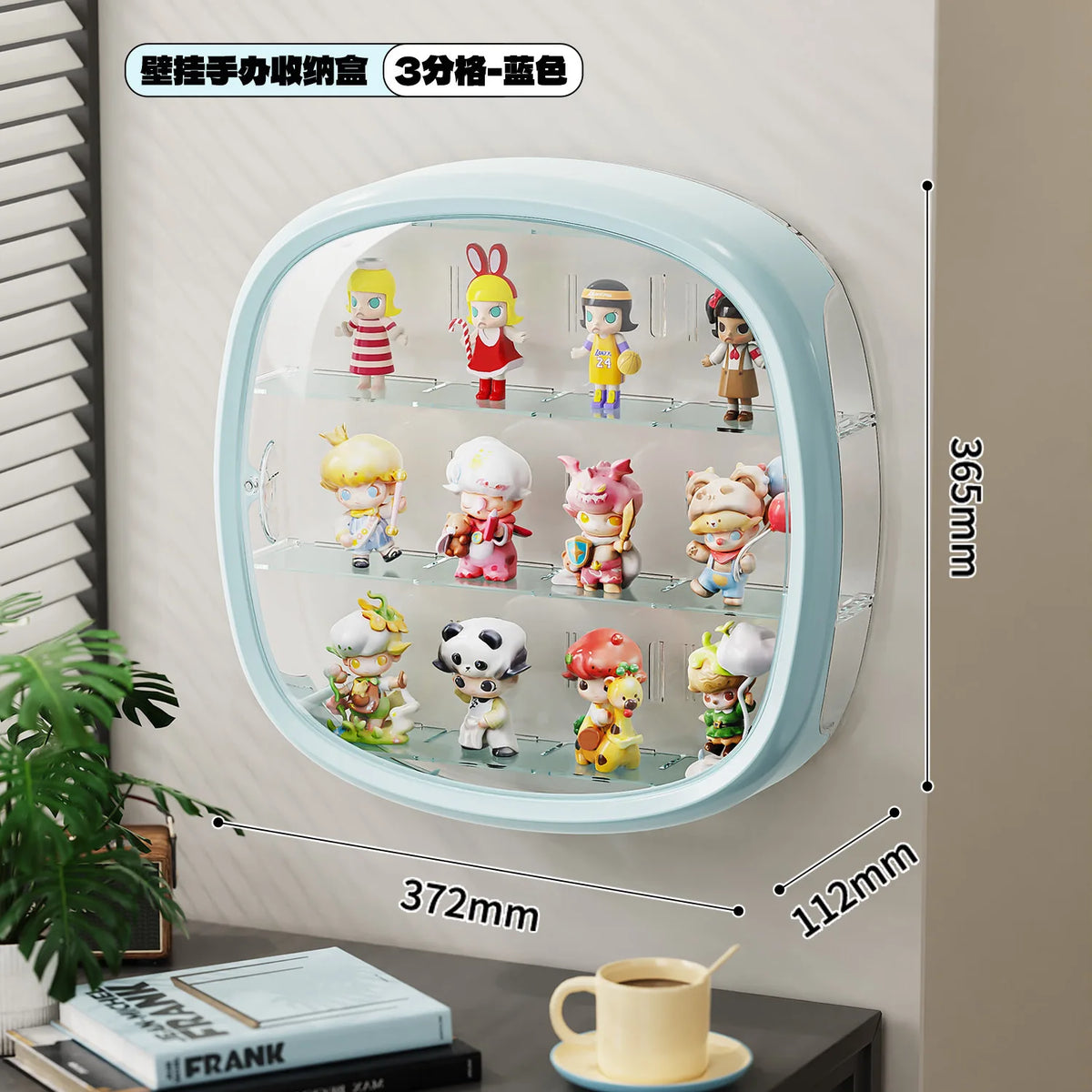 Space Capsule Figurine Display Case with LED Light – 12 Slots
