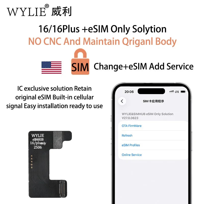 WYLIE eSIM Flex Cable Tool – iPhone 15 & 16 Series