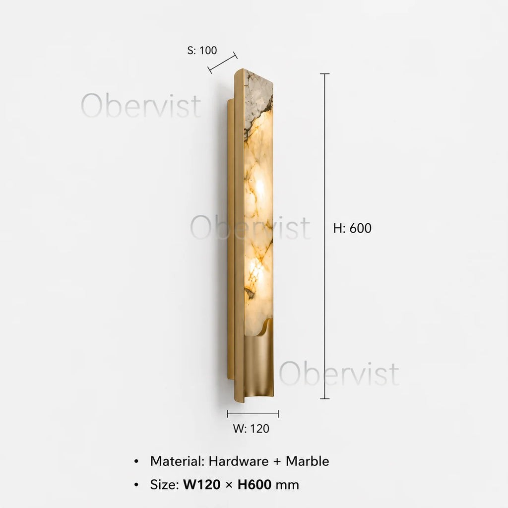 Slim Marble LED Wall Sconce – Vertical Ambient Wall Light