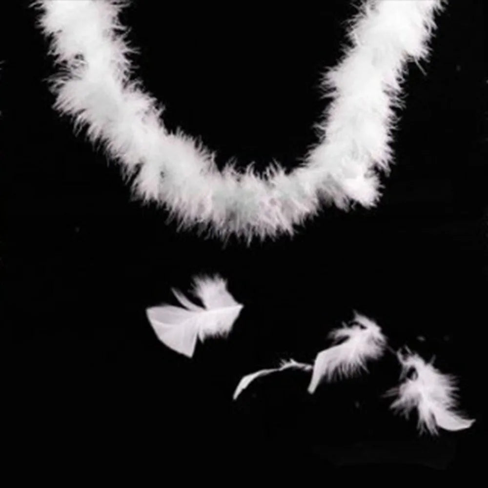 White Feather Boa Trim 2-Pack – Fluffy 2.2 Yard DIY Craft Strip