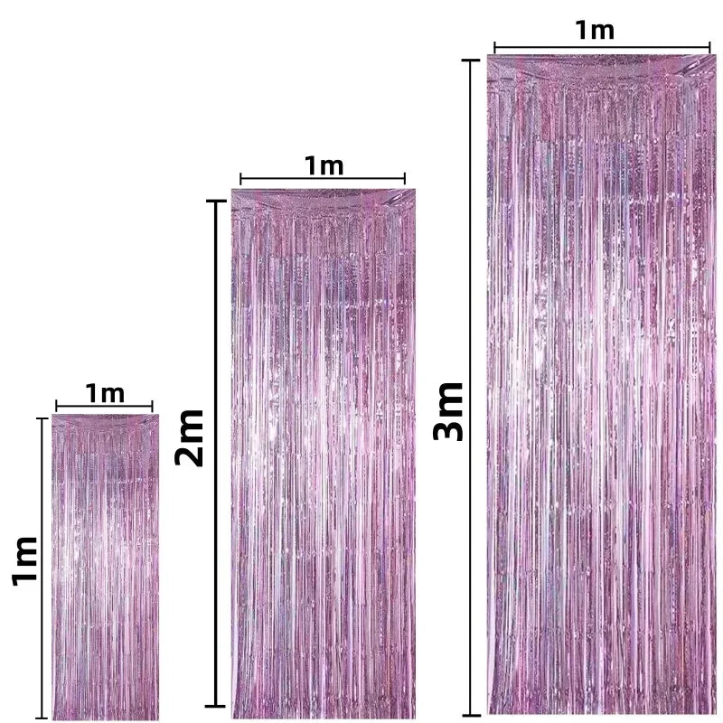 Pink Gold Foil Fringe Curtain – Party Photo Booth Backdrop
