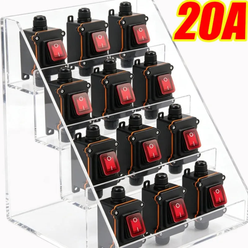 Waterproof Inline Rocker Switch 20A Heavy Duty Outdoor Cord Switch