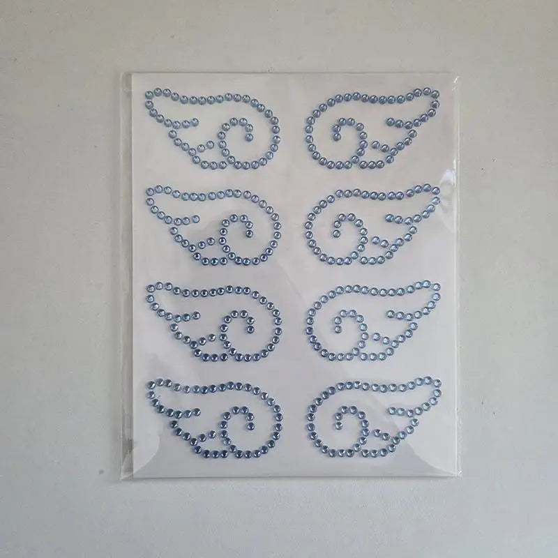 3D Crystal Angel Wings Rhinestone Stickers – 5 Sheet DIY Pack