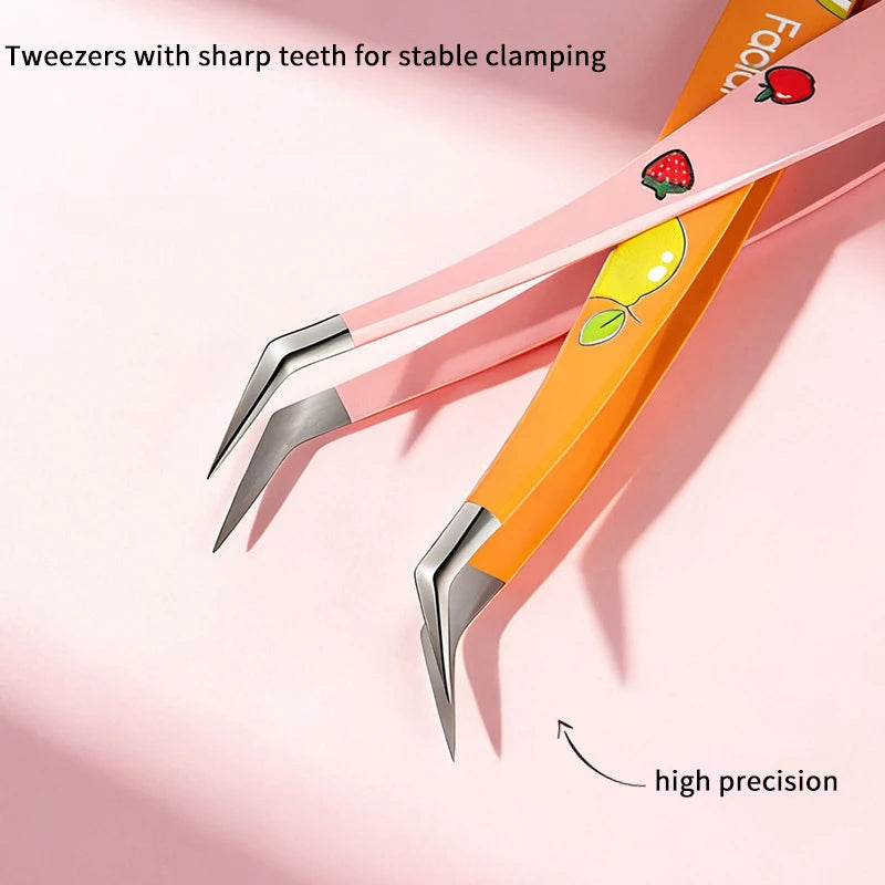 Stainless Steel Lash & Craft Tweezers – Straight & Angled Tips