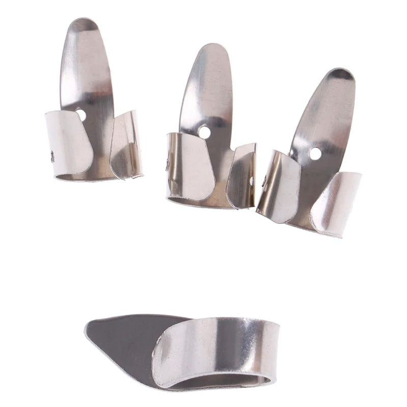 Metal Guitar Finger Picks & Thumb Pick Set – 4 Pieces