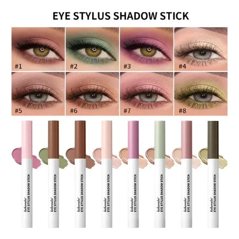 Waterproof Eyeshadow Sticks – 6 Colors Shimmer & Matte Pencil