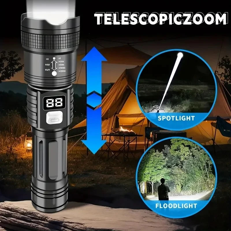 Super Bright LED Flashlight – Type-C Rechargeable Tactical Torch