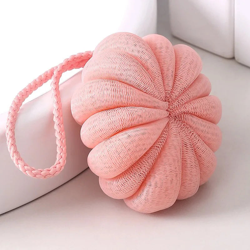 Pumpkin Bath Ball Sponge – Soft Body Scrubbing Shower Puff