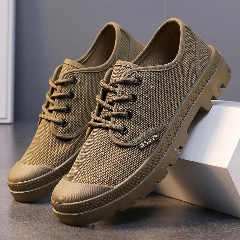LEDP Men's Canvas Sneakers – Breathable Lace-Up Outdoor Shoes
