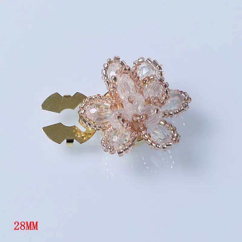 Pearl Flower Button Covers – Alloy Rhinestone DIY Shirt Decor