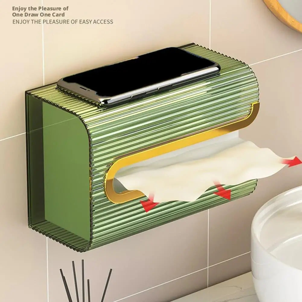 Wall-Mounted Acrylic Tissue Box Holder – Bathroom & Kitchen