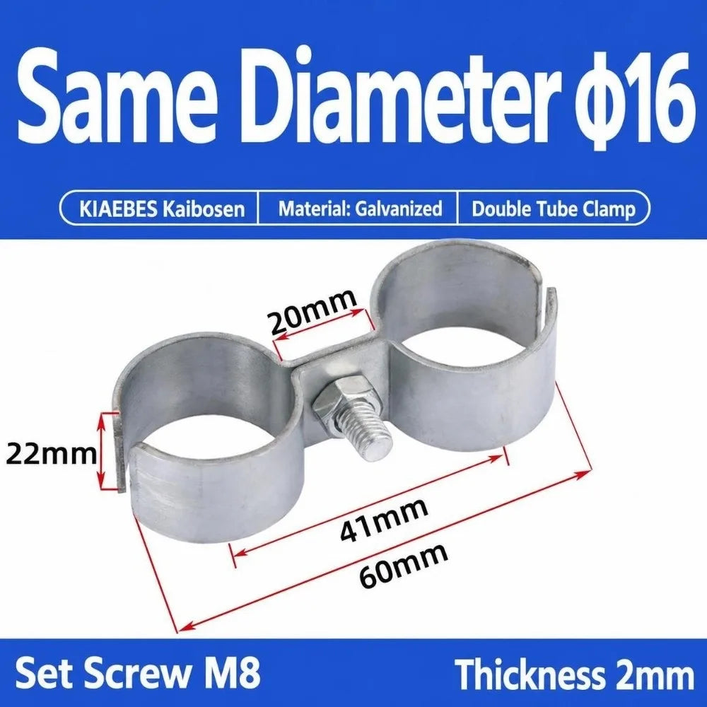 Double Tube Pipe Clamp – Zinc Plated Twin Hose Fastener