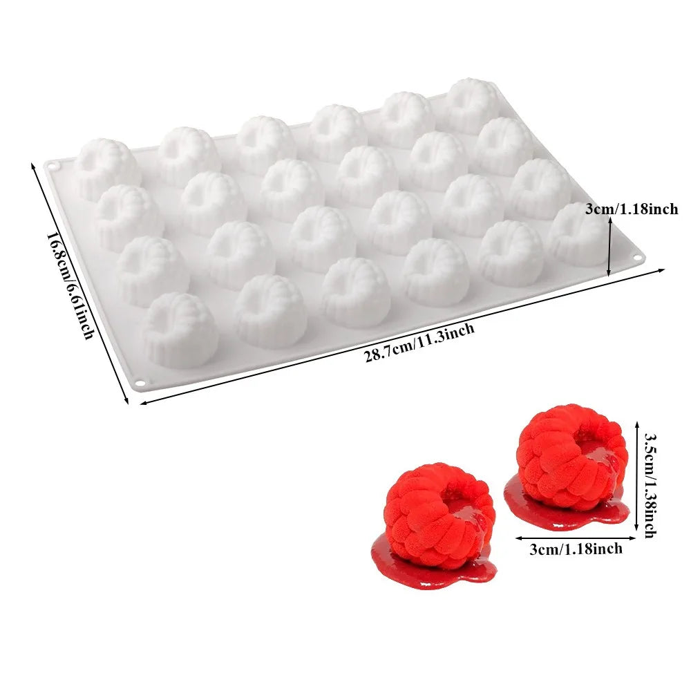 Silicone Mousse Cake Mold Set – 1/6/12/24-Cell Bundt Baking