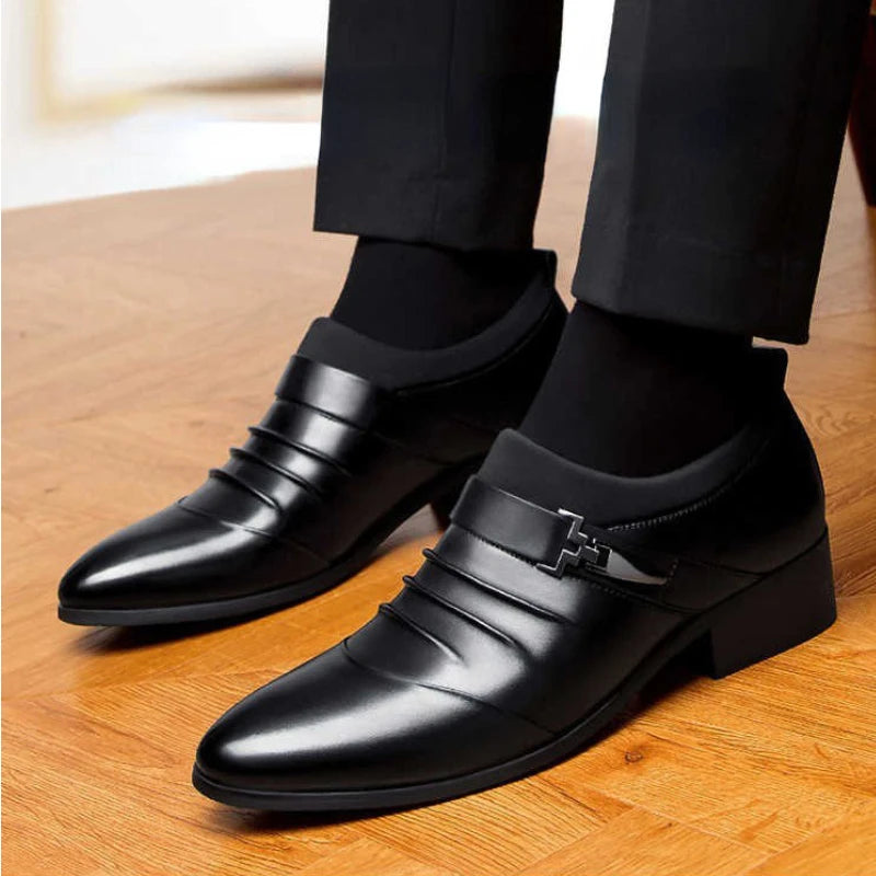 LEDP Men's Oxford Slip-On Dress Shoes – Formal Business Loafers