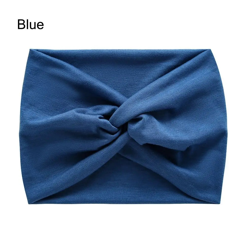 Wide Twisted Turban Headband – Boho Yoga Head Wrap for Women
